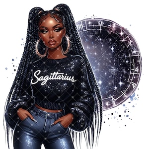 Mulher Negra Virgem Sagitário Clip Art, Signo do Zodíaco, Sublimação de Sagitário, Arquivo PNG Sagitário, Signo de Virgem Afro Negro, Signo de Sagitário, Preto