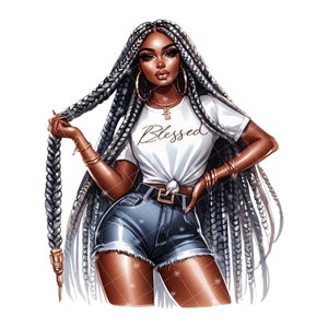 Black Woman Blessed Sublimation File, Black Girl Clipart, Black Girl Faith Sublimation PNG Files, African American, Christian Faith