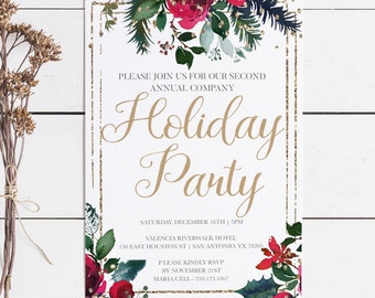 holiday party invite etsy company christmas party invitation template