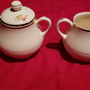Crooksville China Co. Creamer and sugar bowl