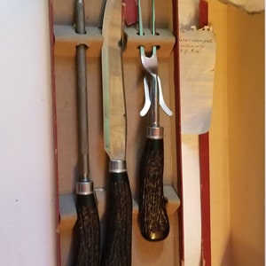 Vintage Fuller&#39;s stainless steel hollow ground tempered-honed-sharp carving set
