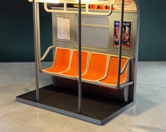 NYC Subway Train Lamp | 3D Printed Ambient Desk Light (120x120x70mm)