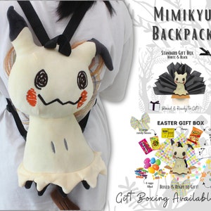 Cute Kawaii Mimikyu Backpack |  Easter Basket Fluffy Plushy Anime Plushies | Gift Boxing Available, Gift ready for Birthdays or Easter