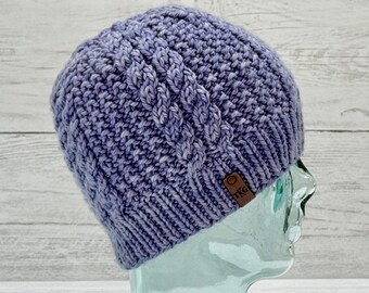 Aspen Cable Hat Knit Pattern Bulky Yarn