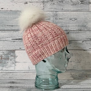 Once Upon A Rib Beanie Knit Pattern Bulky Yarn