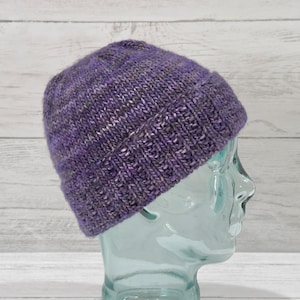 Classic Fold Hat Knit Pattern Worsted Yarn