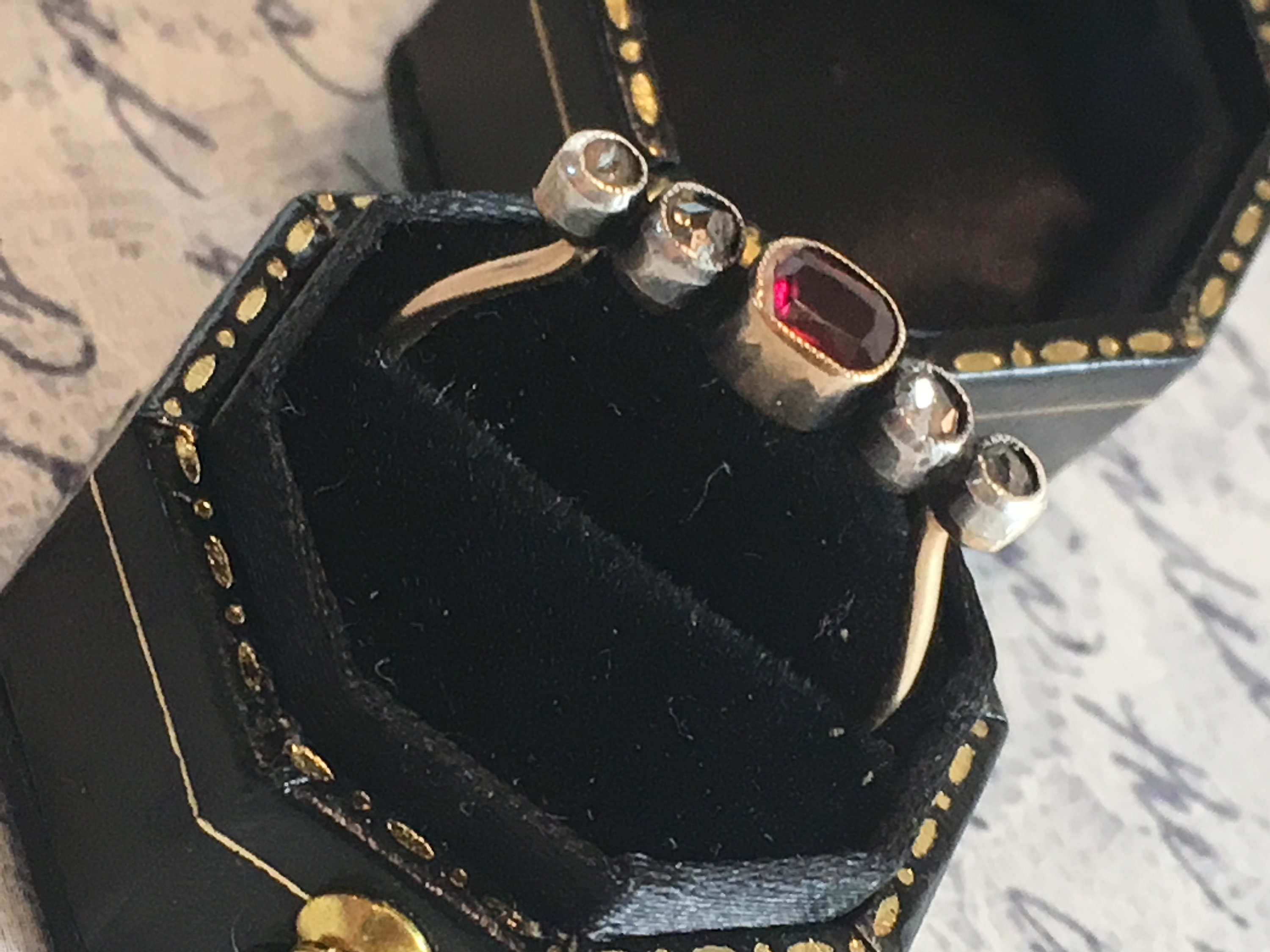 Hungarian 14k Garnet and Diamond Ring Ring Conversion - Etsy