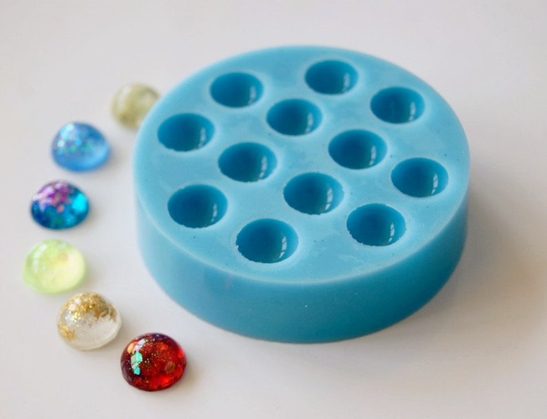 Resin mold Cabochon Mold For Resin Polymer Clay Silicone Mold For Earring Mold For Jewelry Silicone mold Lens hemisphere 0.47 inches-12pcs