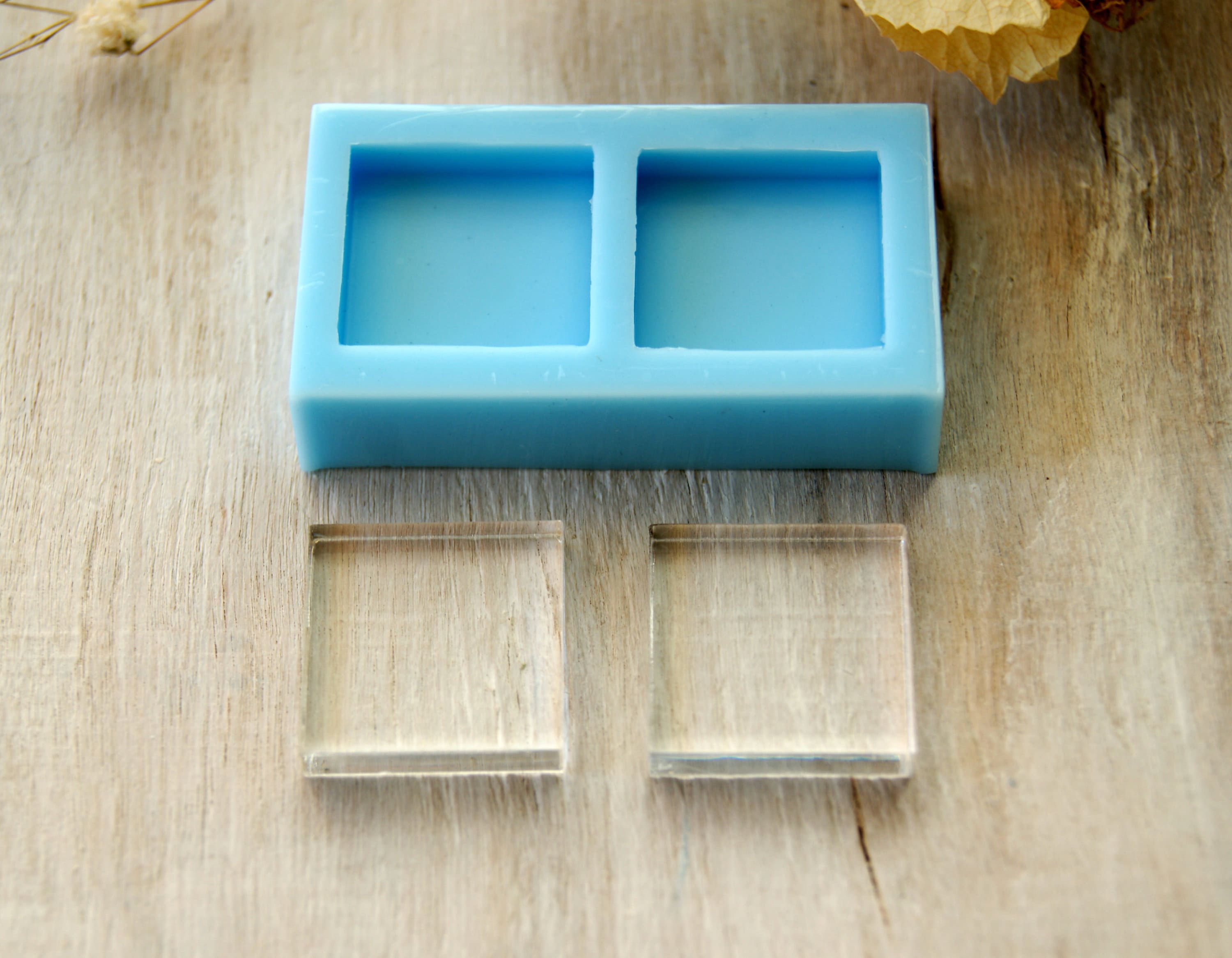 Square mold 20 mm 0.78 inches2 pcs Resin molds silicone Etsy