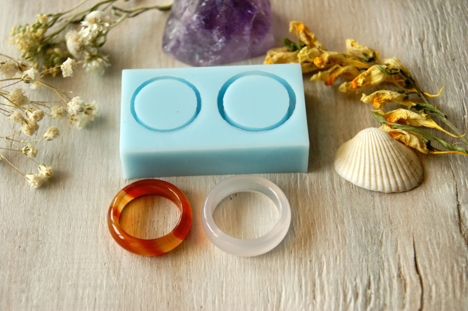 Smooth ring mold 2 pcssize 6.5 7.5 17 mm and 18 mm Resin Etsy