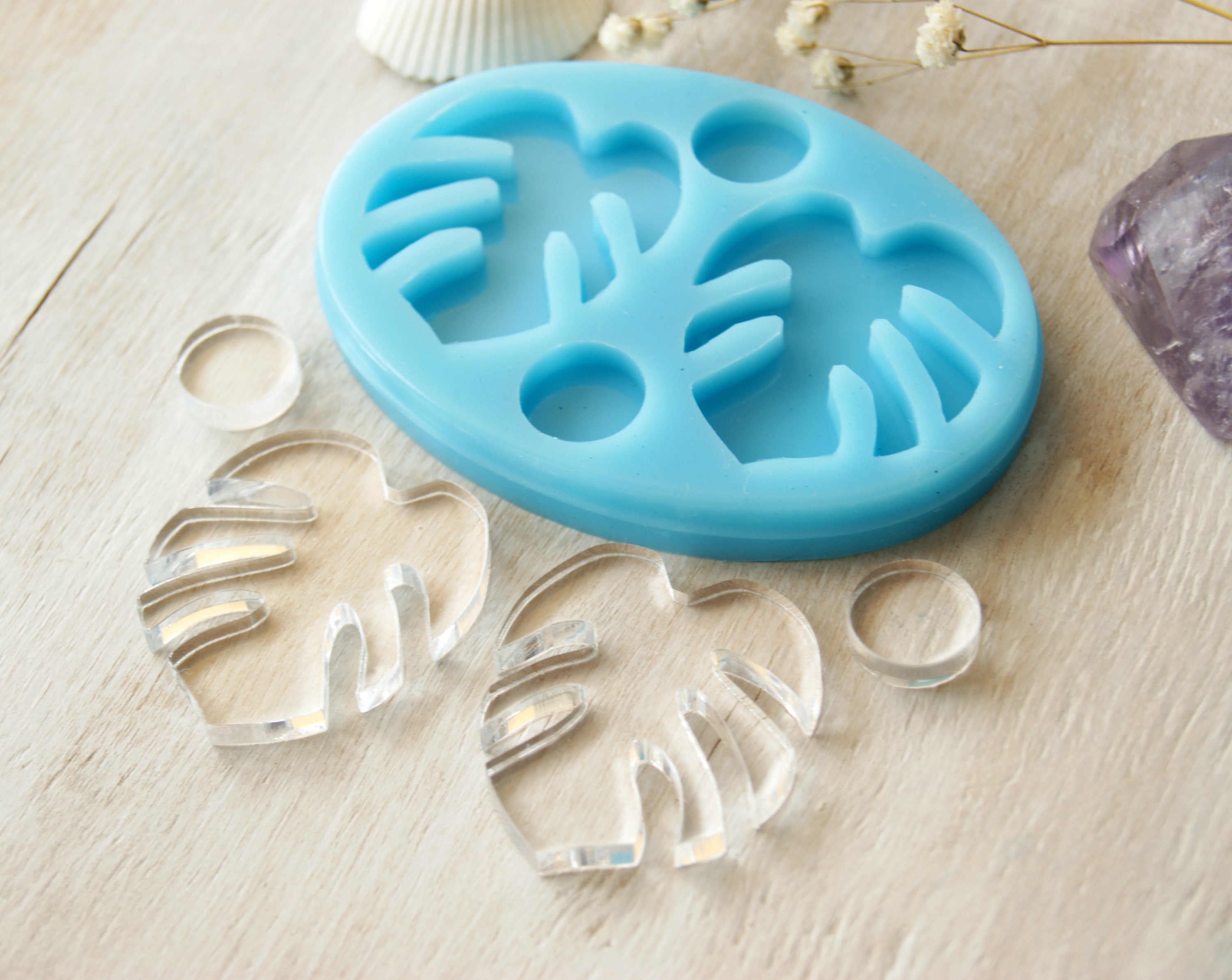 Monstera resin mold Silicone Palm leaf mold Jungle earrings Etsy