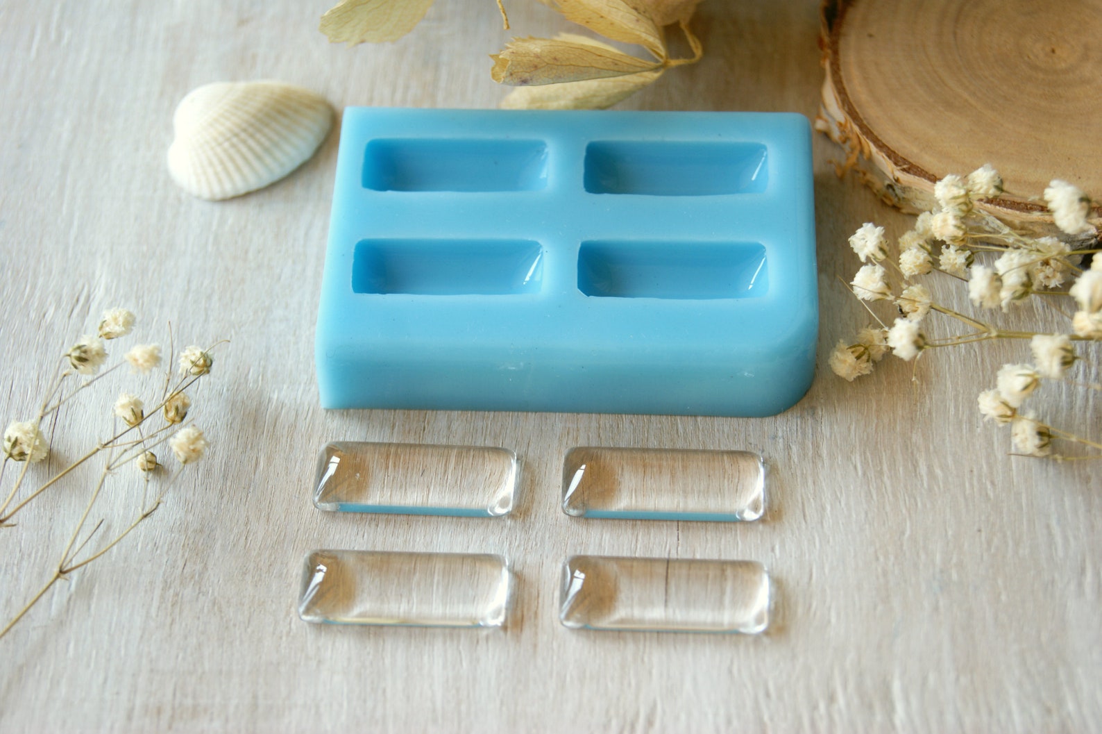 Rectangle Resin Mold 2410 Mm 0.940.39 Inches Silicone Etsy