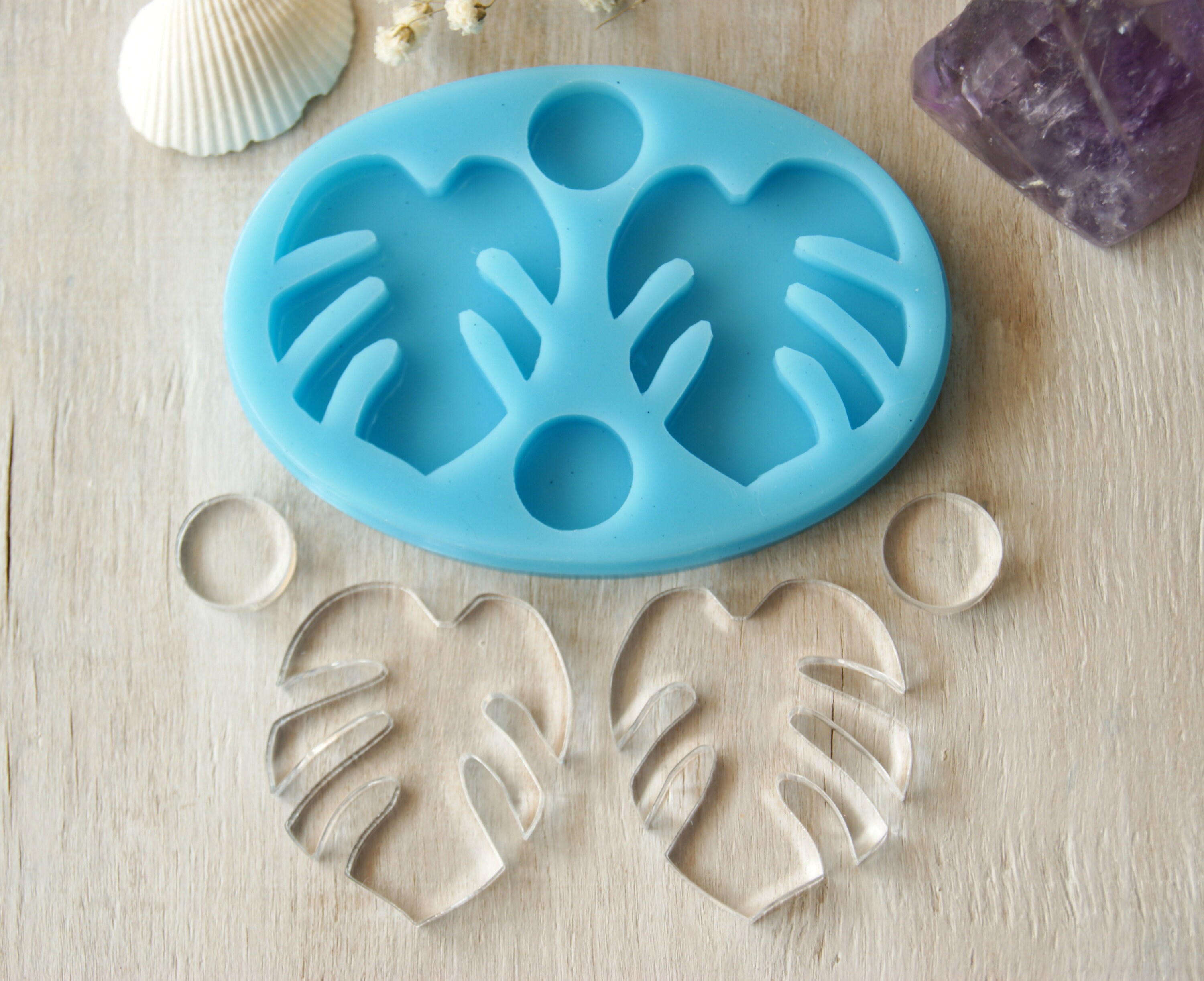 Monstera resin mold Silicone Palm leaf mold Jungle earrings Etsy