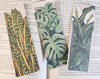 Houseplants Bookmarks | Cute Laminated Bookmarks