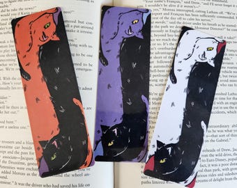 Yin Yang Cat Bookmarks | Cute Glossy Laminated Bookmarks