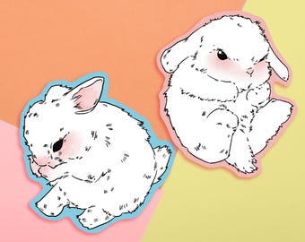 Cute Bunny Stickers | 3 Inch Die Cut