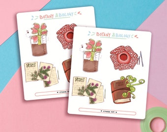 Botany & Biology Sticker Sheets |Journal Stickers | Planner Stickers | Scrapbooking | Stationary | Bullet Journal | Nature Journal