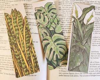 Houseplants Bookmarks | Cute Laminated Bookmarks