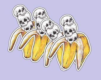 Dead Inside Banana Stickers | Dark Humor Stickers | 3 Inch Die Cut Sticker