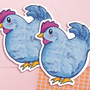 Stardew Valley Blue Chicken Die Cut Sticker | 3 Inch Stickers | Farming Stickers | Shane&#39;s Blue Chicken