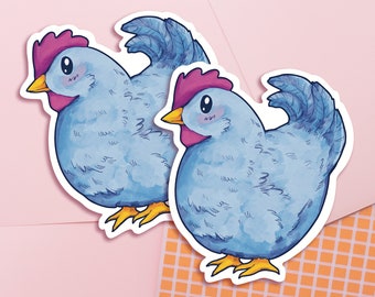 Stardew Valley Blue Chicken Die Cut Sticker | 3 Inch Stickers | Farming Stickers | Shane's Blue Chicken