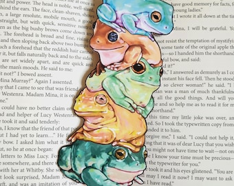 Frog Stack Bookmark | Cute Laminated Bookmark