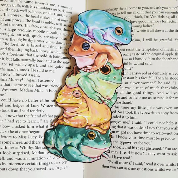Frog Stack Bookmark | Cute Laminated Bookmark