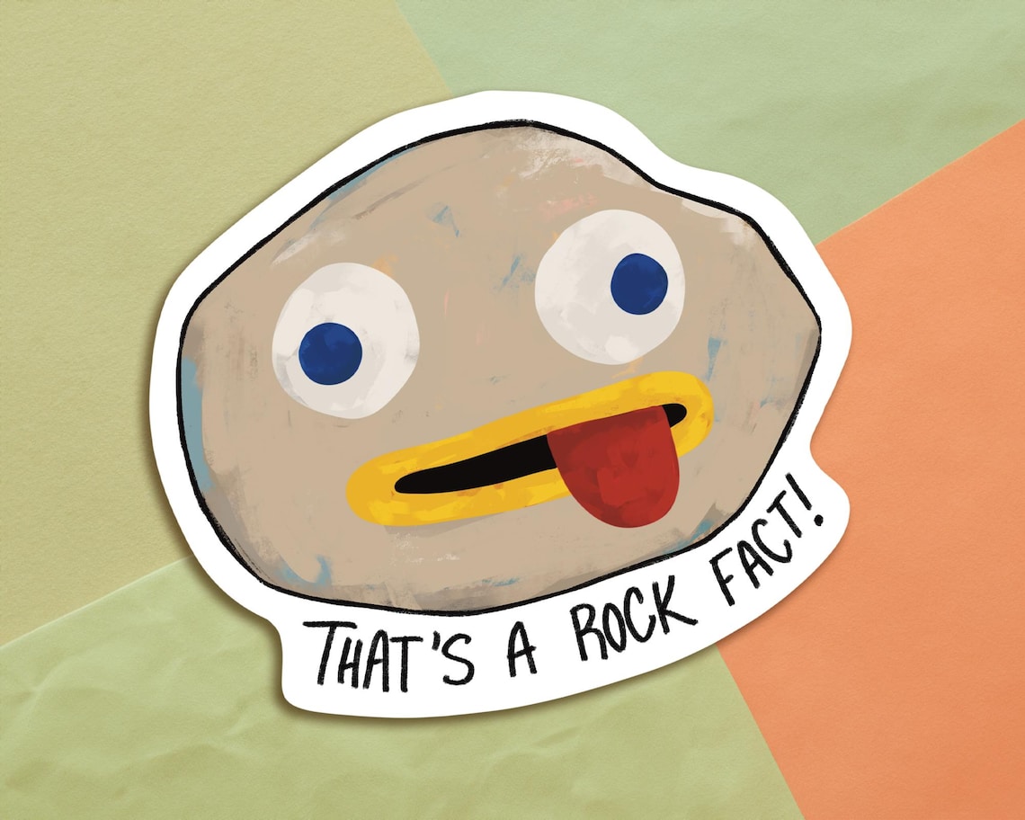 That's a Rock Fact Sticker | Funny Stickers | 3 Inch Die Cut Stickers ...
