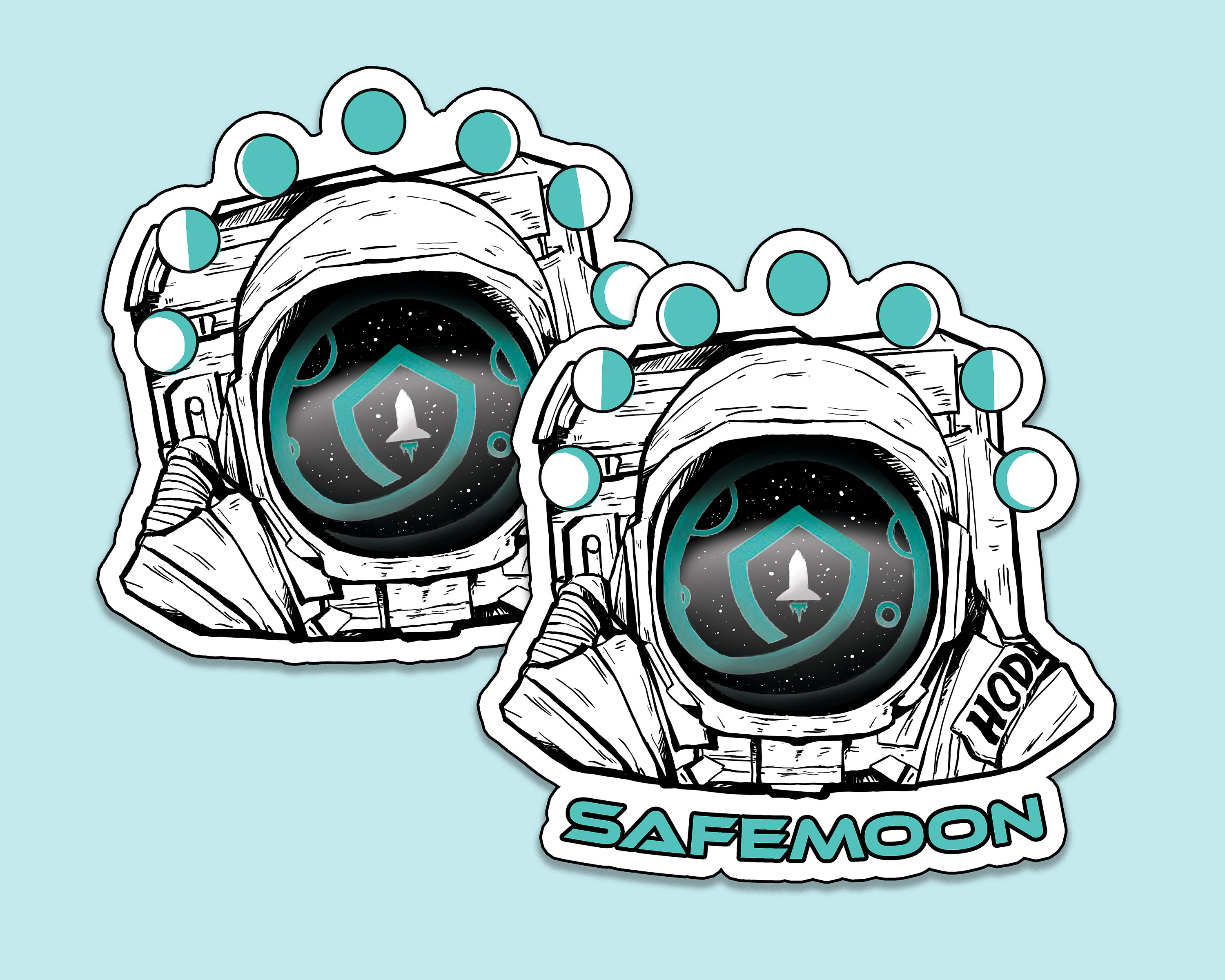 Safemoon Crypto Astronaut Stickers Weatherproof Waterproof ...