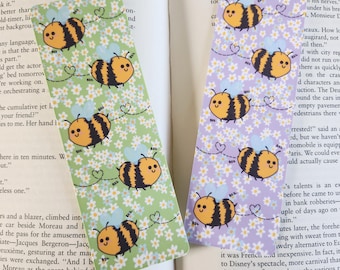 Bees and Flowers Bookmarks | Cute Laminated Bookmark