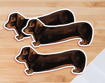 Dachshund Stickers | Wiener Dog Sticker | Weenie Dog Sticker | 3 Inch Die Cut Stickers