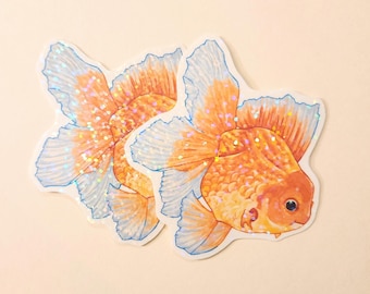 Sparkly Goldfish Holographic Stickers | 2.5 Inch Die Cut Sticker