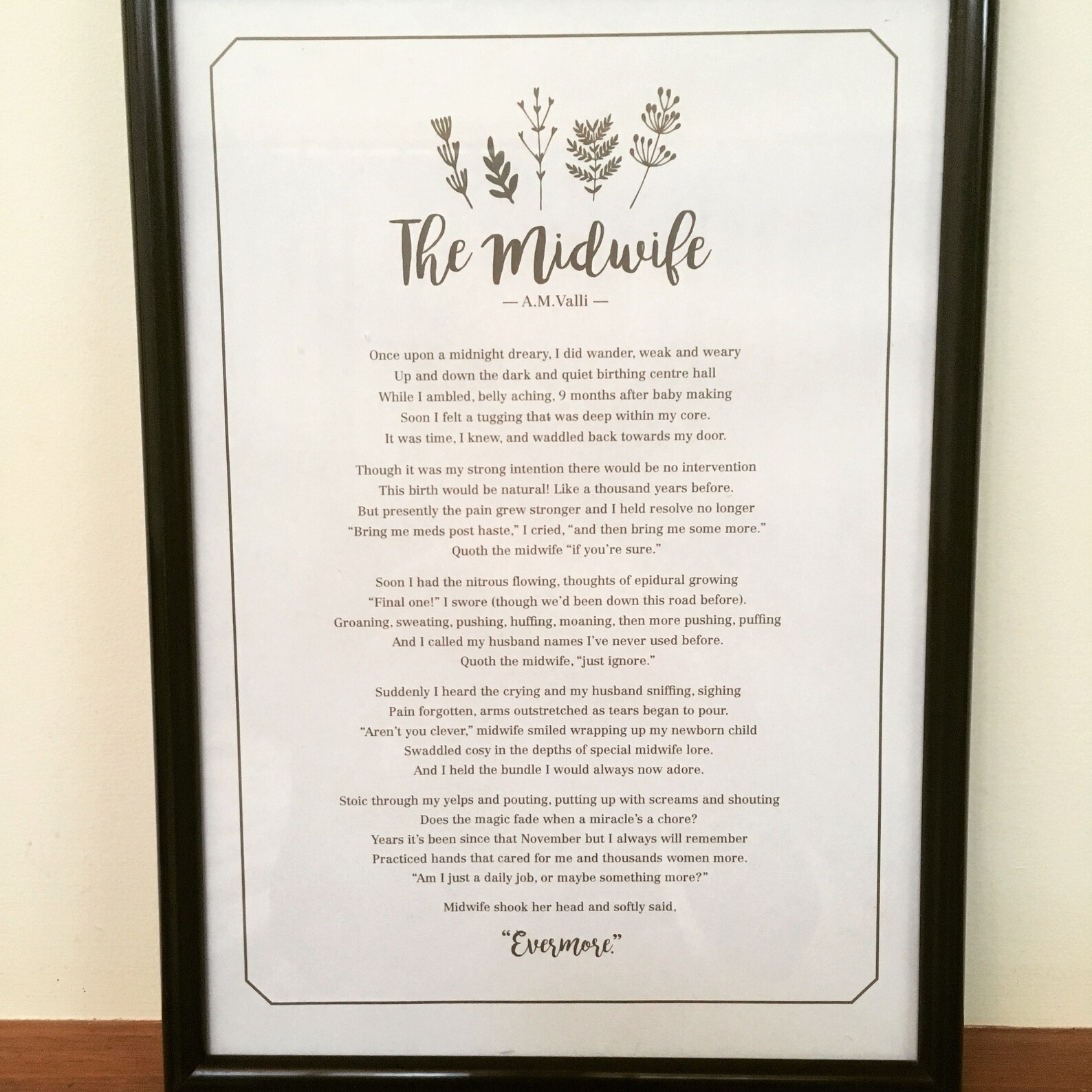 The Midwife Poem Printable Download Digital Download - Etsy Australia