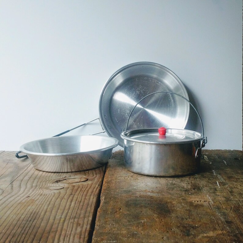 Vintage Scout Aluminum Camping Mess Kit Etsy
