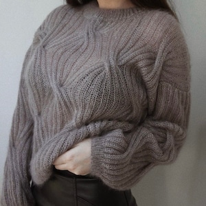 Cozy sweater Kid mohair silk sweater Handmade sweater Pattern sweater sweater Stylish knitted sweater patterned pullover