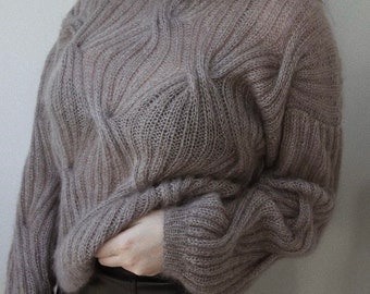 Suéter acogedor Suéter de seda de mohair para niños Suéter hecho a mano Suéter estampado Suéter de punto elegante Suéter estampado