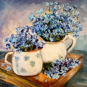 Forget Me Not Painting Made to Order Original Art Floral Still Life Flower Art
