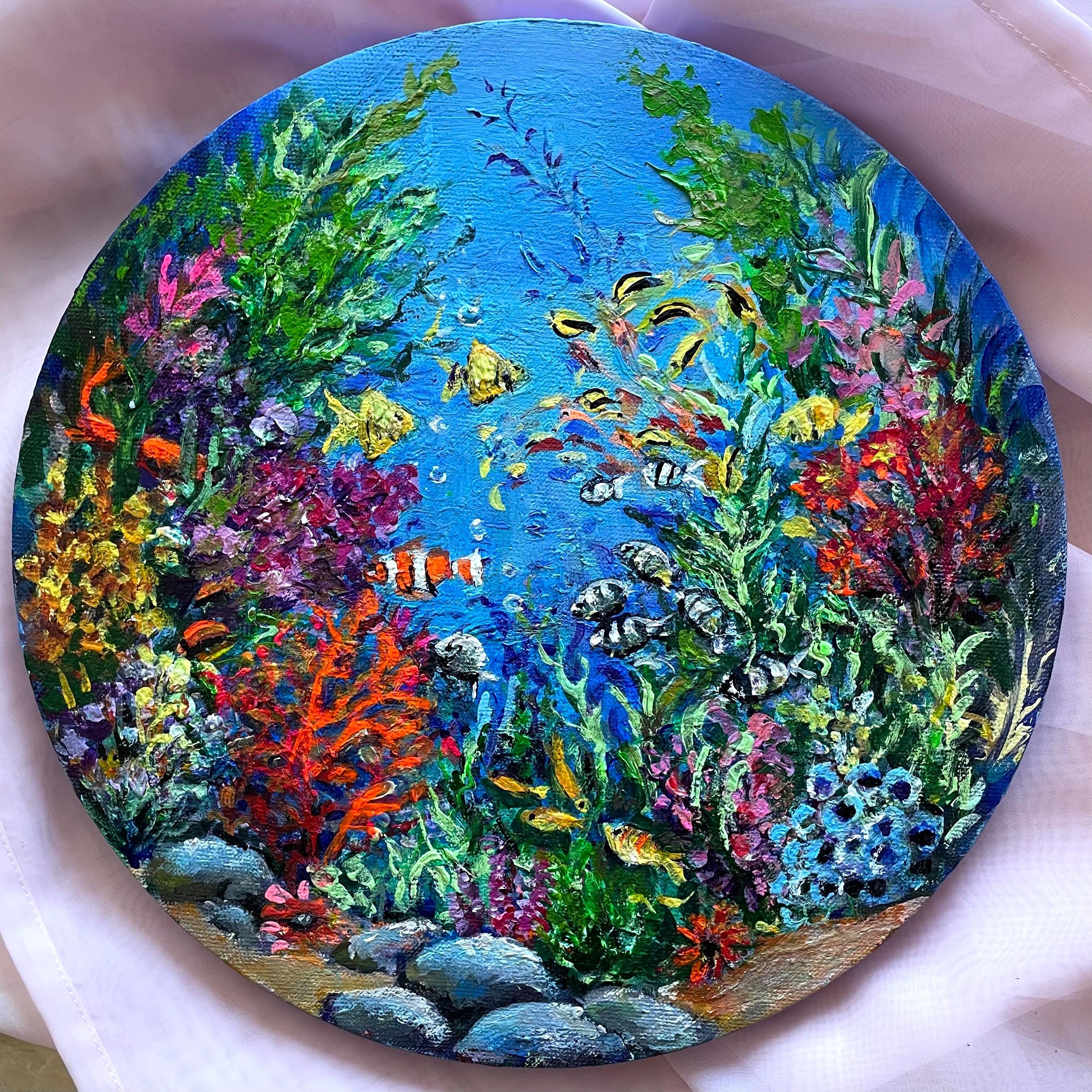 Underwater Acrylic Painting - Etsy UK