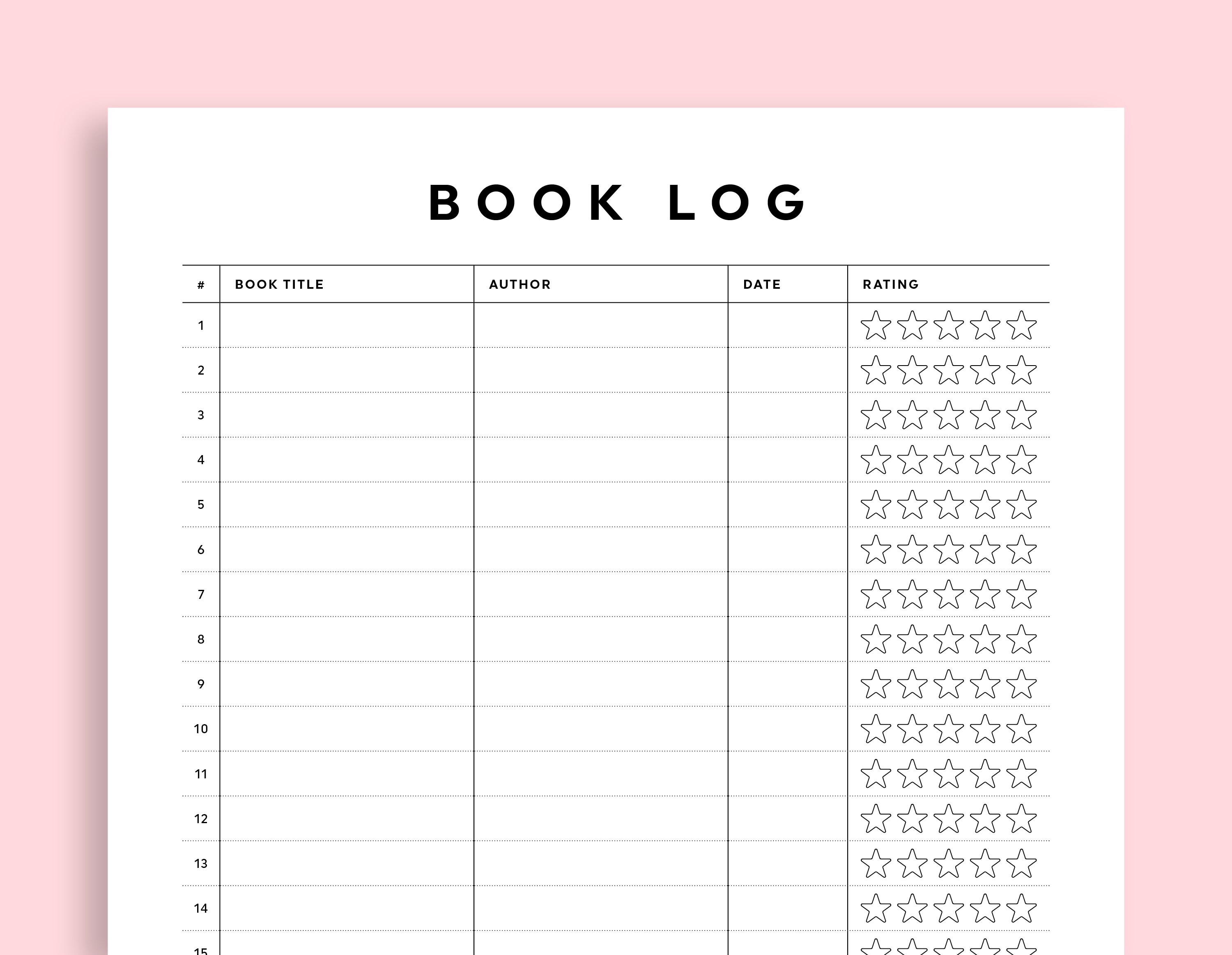 Book Planner Printable, Reading Planner Printable Bundle, Book Log ...
