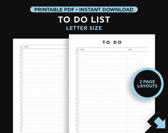 Minimal To Do List Template, Simple To Do List Printable, Task List Printable, Project Planner, Letter Size