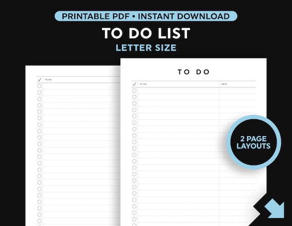 Minimal to Do List Template Simple to Do List Printable Task | Etsy
