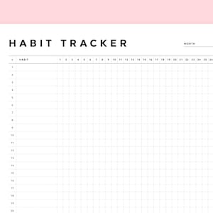 Habit Tracker Template, Monthly Habit Tracker Printable, Editable Fillable Habit Tracker, 2023 Habit Tracker, Letter/A4 Size image 3