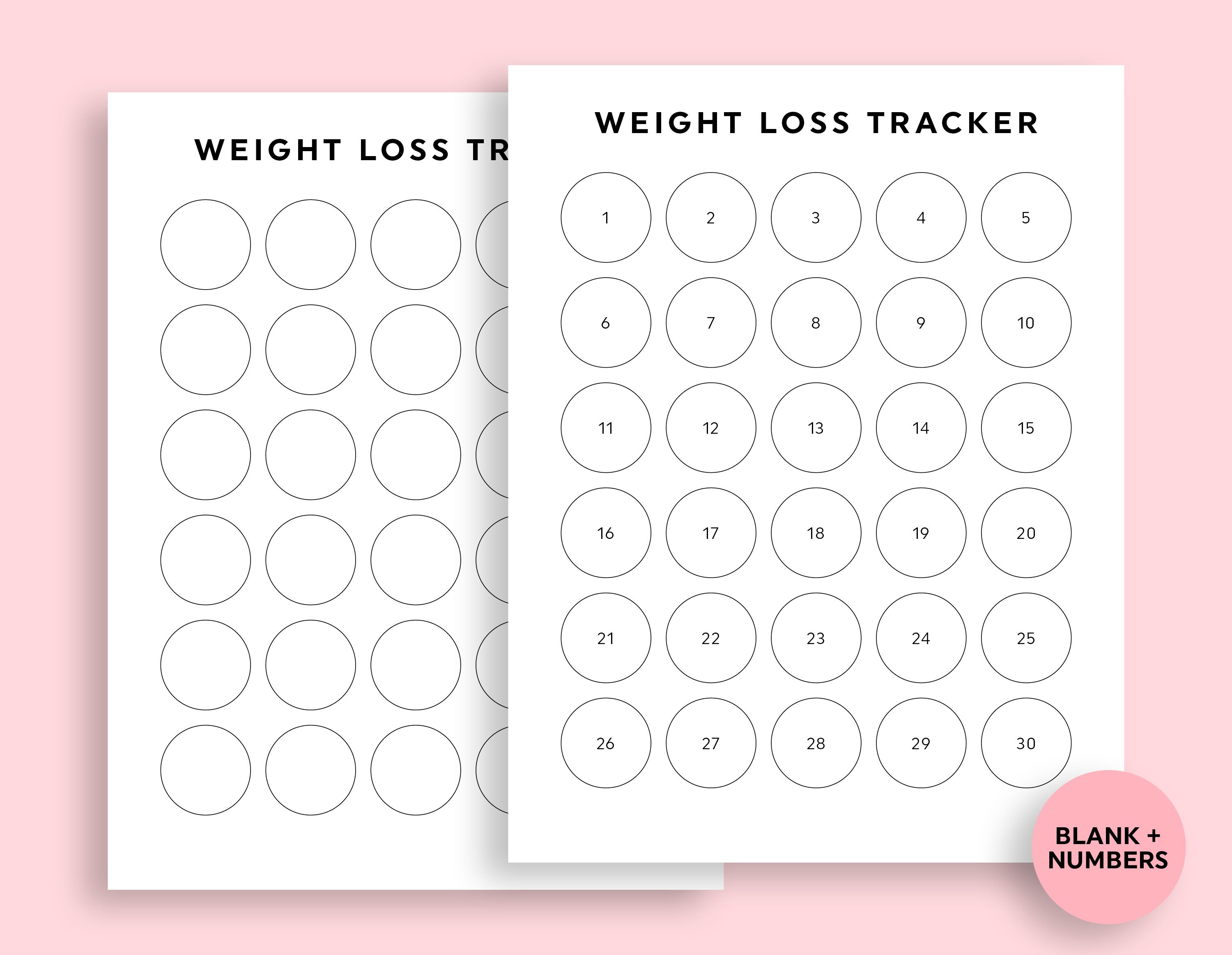 Weight Loss Tracker Printable, Weight Loss Printable Bundle ...