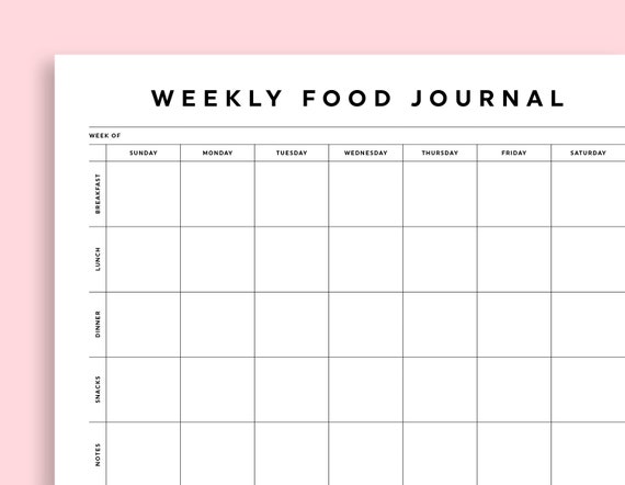 Daily Food Diary Printable