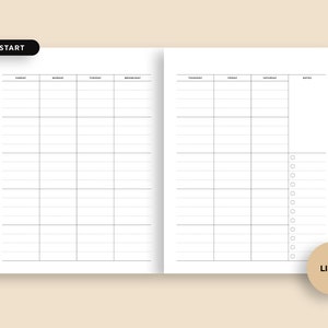2 Page Blank Monthly Calendar Printable, Two Page Month Calendar, Lined ...