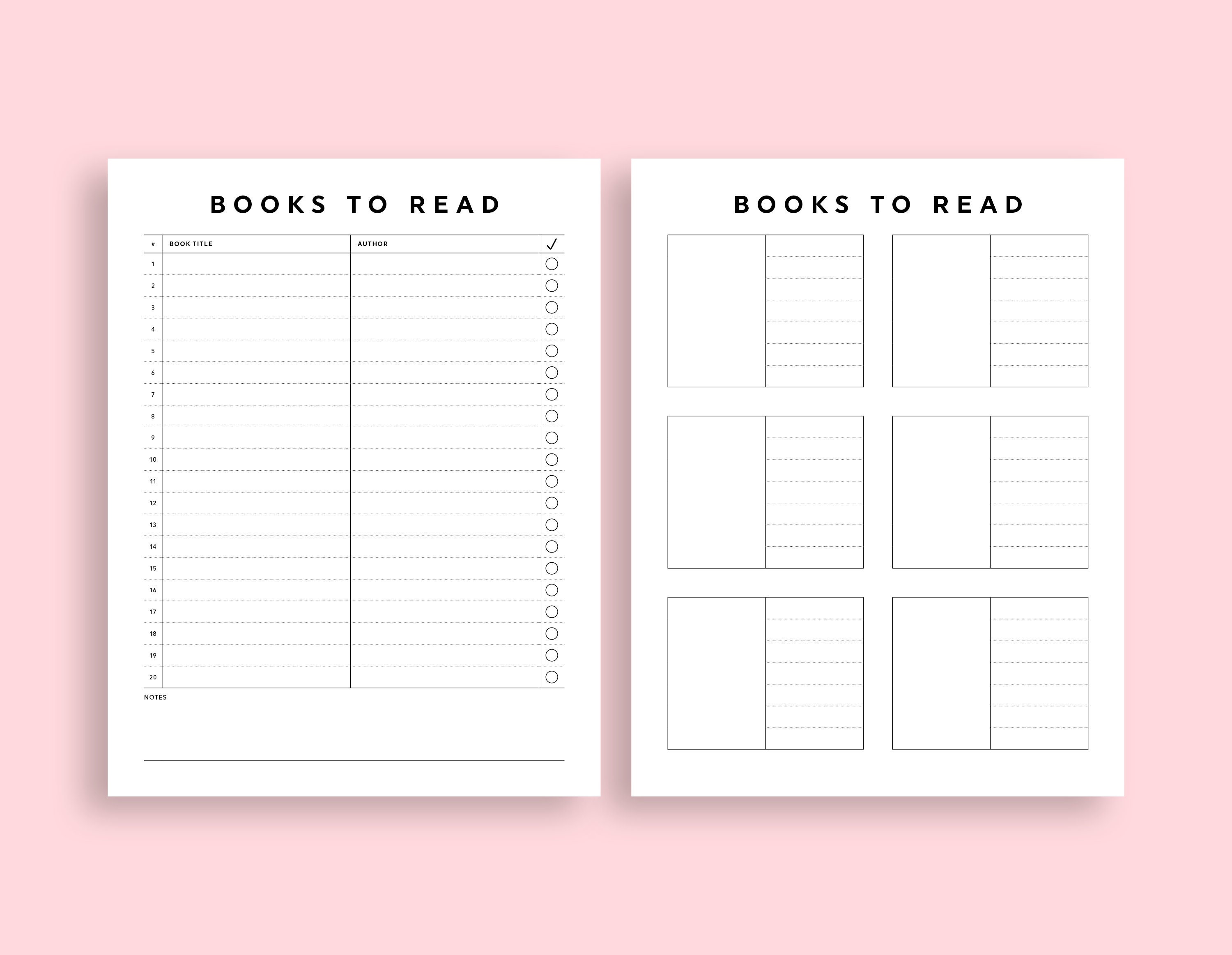 Book Planner Printable, Reading Planner Printable Bundle, Book Log ...