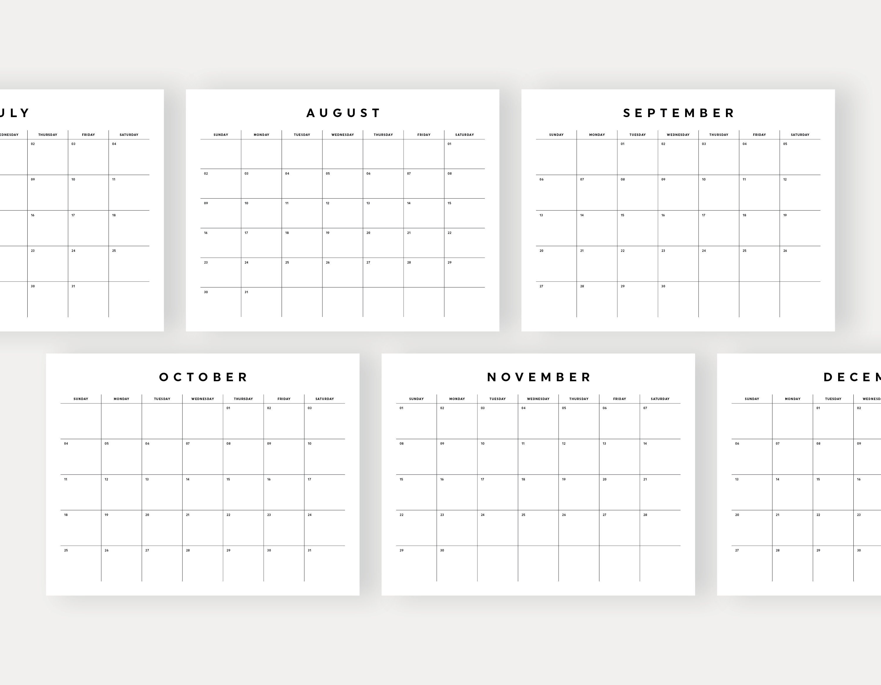 2020 Monthly Calendar Printable Wall Calendar Desk Calendar Etsy