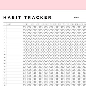 Habit Tracker Template, Monthly Habit Tracker Printable, Editable Fillable Habit Tracker, 2023 Habit Tracker, Letter/A4 Size image 4