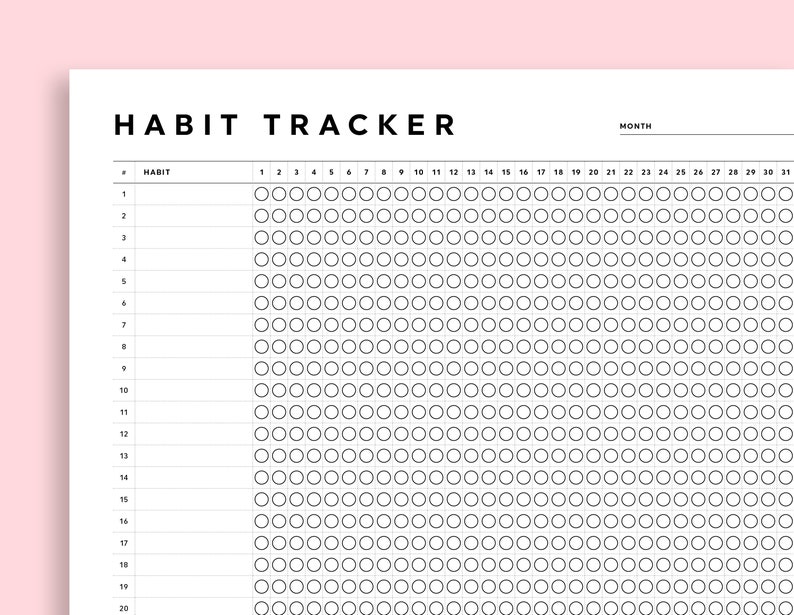 Habit Tracker Template, Monthly Habit Tracker Printable, Editable Fillable Habit Tracker, 2023 Habit Tracker, Letter/A4 Size image 4