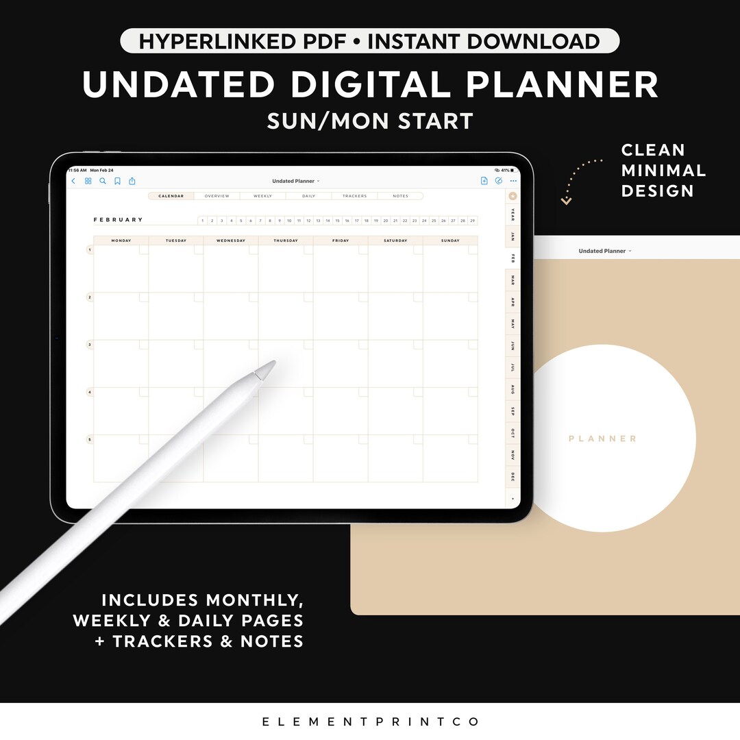 Goodnotes Planner, Digital Planner Undated, iPad Planner, Undated ...